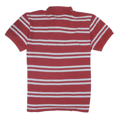 Chaps Men's Red Striped Classic Fit Polo Shirt XL