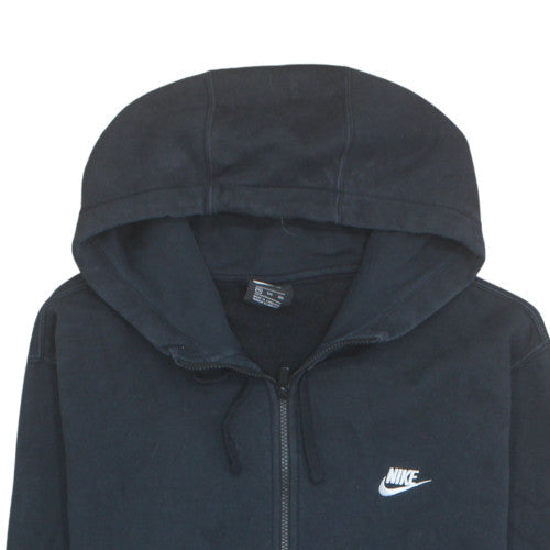 Nike Men's Black 2XL Full Zip Hoodie with Logo and Pockets
