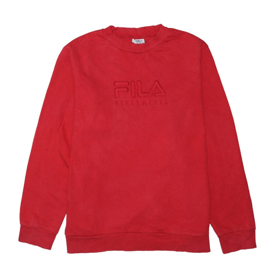 Additional front view of Fila Women Red Crew Neck Pullover Sweatshirt, size 20, Cotton Blend