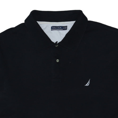 Nautica Men Black 2XLT Classic Cotton Short Sleeve Polo Shirt