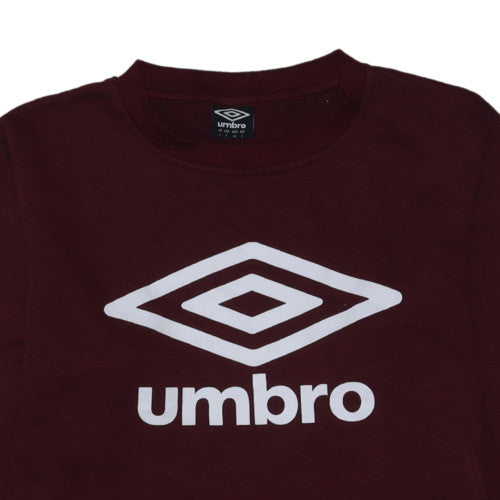 Umbro Men's Burgundy Crew Neck Sweatshirt L Logo Graphic Pullover