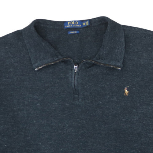 Ralph Lauren Men's Blue 3XL 1/4 Zip Cotton Knit Jumper