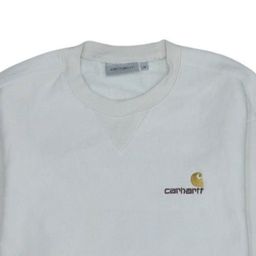 Carhartt Men's White Crew Neck Logo Sweatshirt Size M