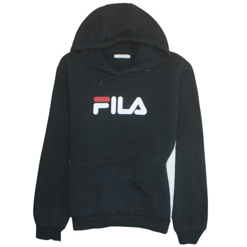 Additional front view of Fila women’s black xxl pullover hoodie logo print casual sweatshirt