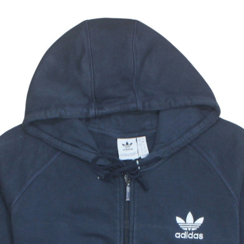 Additional view of Adidas women’s blue full zip hoodie, size UK 16, hooded sweatshirt