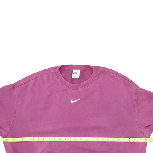 Nike Womens Pink Crew Neck Cotton Blend Pullover Sweatshirt L