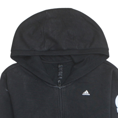 Additional view of Adidas Women's Black Full Zip Hoodie, size L, 16-18 Cotton Blend