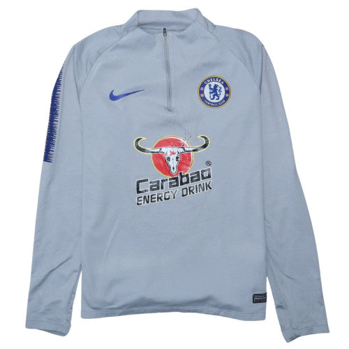 Nike Men's Grey Chelsea Football 1/4 Zip Dri-FIT Training Top Size S