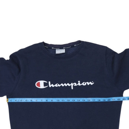 Champion Men's Blue Logo Pullover Sweatshirt Size M