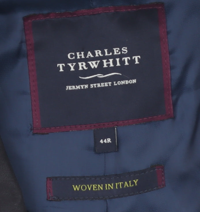 Charles Tyrwhitt Men's Blue 44R Cotton Lined Mid-Length Coat
