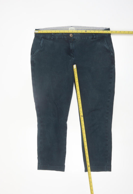 White Stuff Women's Blue Chino Trousers Size 14 Regular