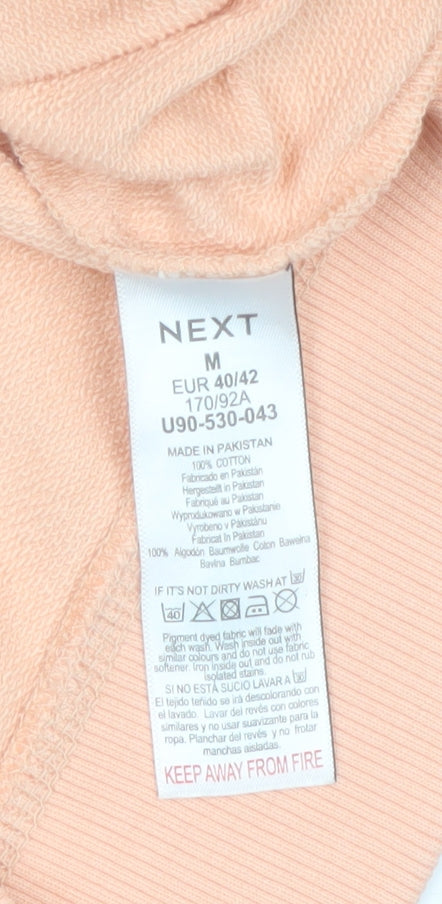 Next Women Peach Full Zip Hoodie Cotton M