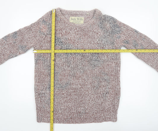 Jack Wills Women's Multicoloured Cotton Chunky Knit Jumper UK 14