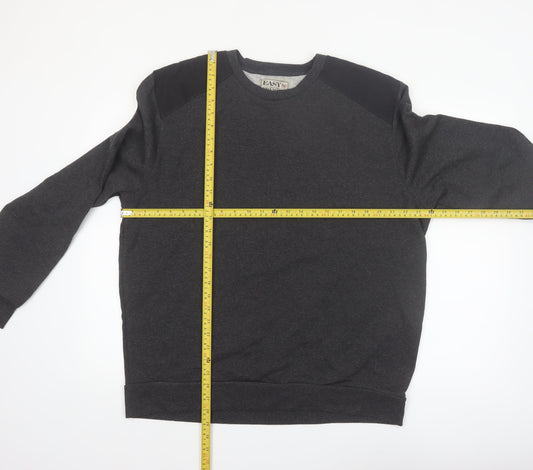 Easy Men’s Grey 2XL Pullover Sweatshirt Crew Neck Varsity Style