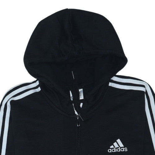 Adidas Men’s Black Full Zip Hoodie L Sports Fleece Sweatshirt