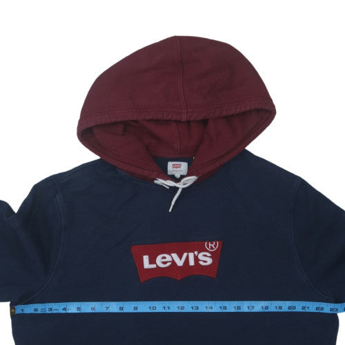 Levi's Men's Navy & Burgundy Pullover Hoodie Size L Cotton Blend Graphic