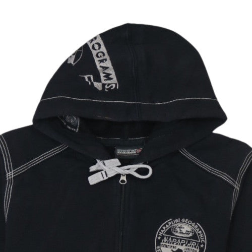 Napapijri Men's Black Full Zip Hoodie Size M Outdoor Fleece