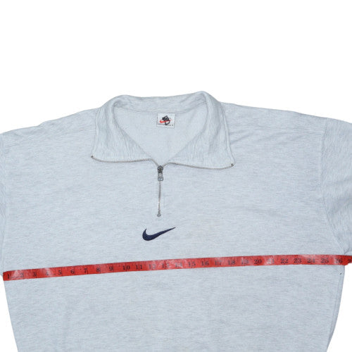 Nike Men's Grey 1/4 Zip Sports Sweatshirt M Vintage Australian Made