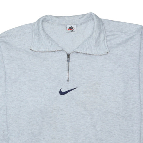Nike Men's Grey 1/4 Zip Sports Sweatshirt M Vintage Australian Made