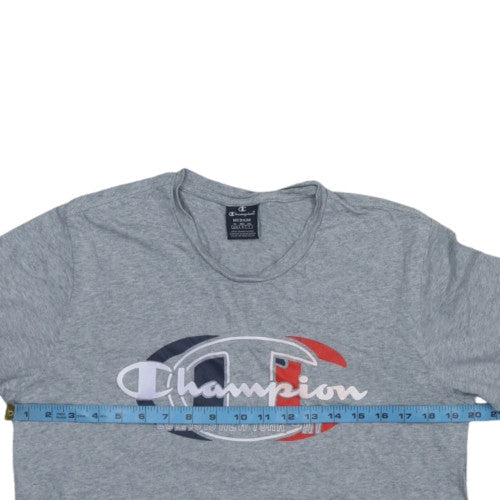 Champion Men's Grey Crew Neck Graphic T-Shirt Size M