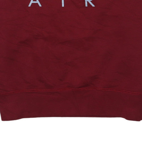 Nike Men's Red Grey Crew Neck Pullover Sweatshirt M