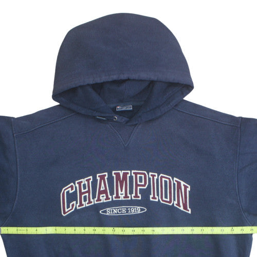 Champion Men's Blue Pullover Hoodie XL Fleece Logo Sweatshirt