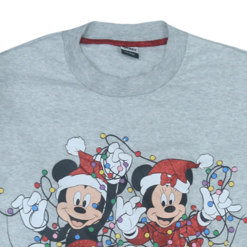 Disney Mickey & Minnie Grey Christmas Sweatshirt Women XL George