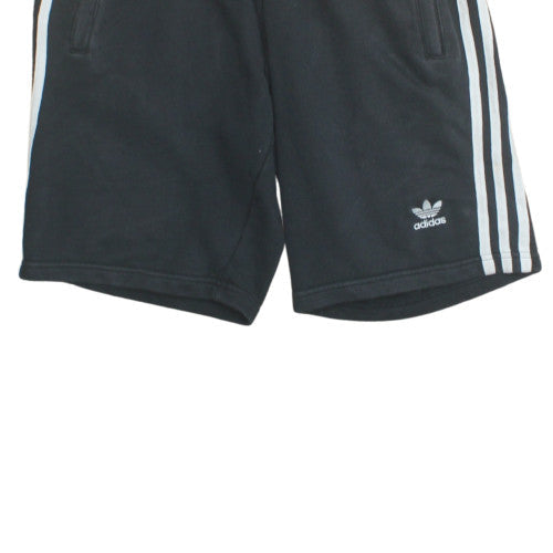 Adidas Mens Black Sweat Shorts S Retro Stripe Casual Athletic
