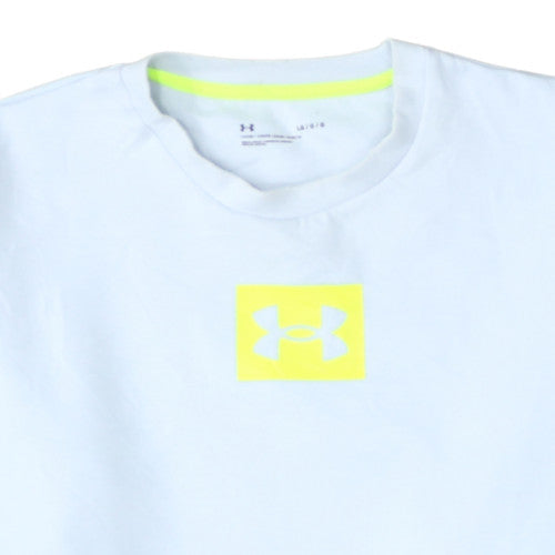 Under Armour Men's White Crew Neck Sweatshirt Large Logo Pullover