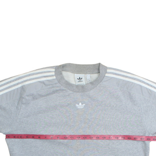 Adidas Mens Grey Crew Neck Sweatshirt L Classic Logo Pullover