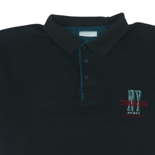 Adidas Men's Black XL Polo Shirt NY Training Embroidered Sports Top