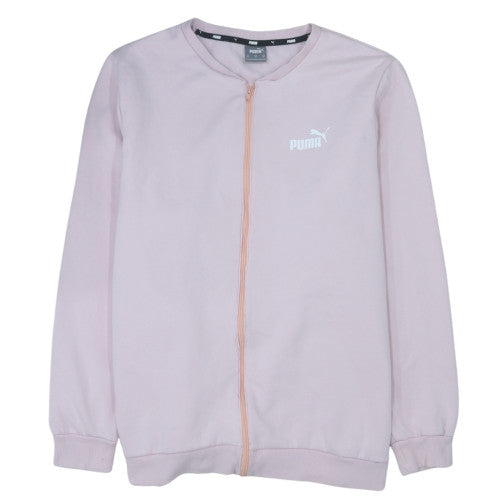 Additional front view of Puma women’s pink 3xl track jacket full zip lightweight activewear