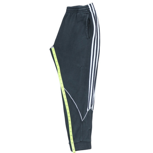 Adidas Mens Black L Jogger Sweatpants with White Stripes