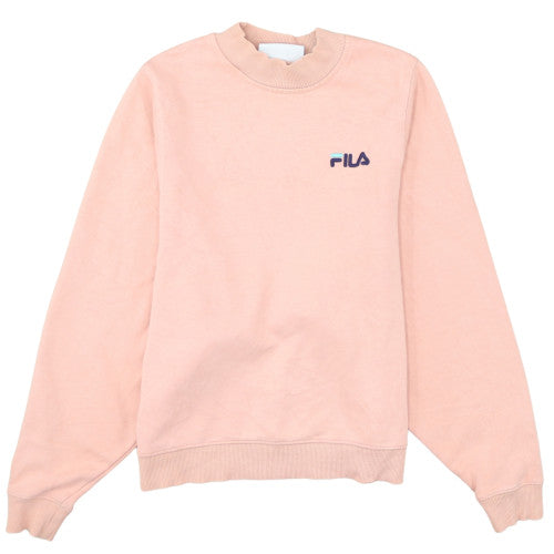 Additional front view of Fila women’s pink pullover sweatshirt medium cotton blend crew neck