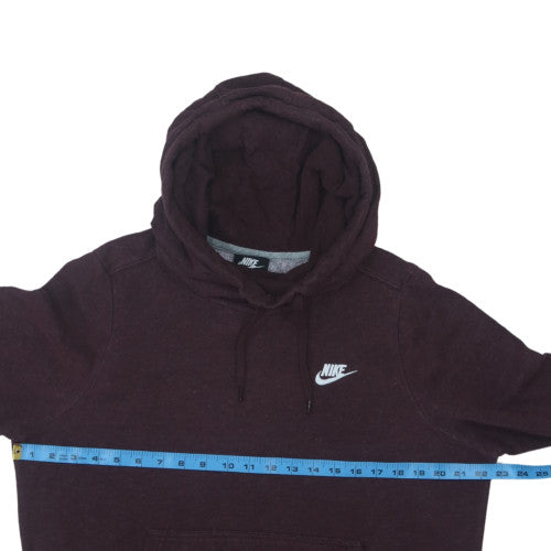 Nike Womens Burgundy Pullover Hoodie L Fleece Cotton Blend