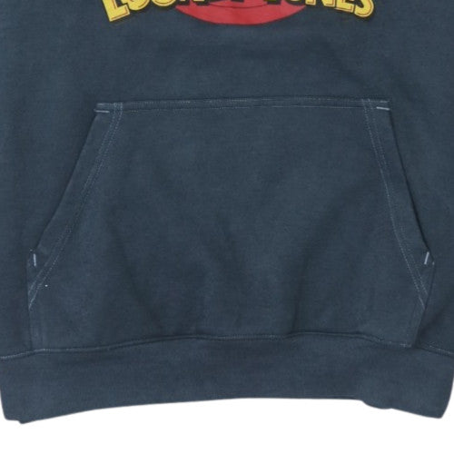 H&M Women Navy Blue Looney Tunes Pullover Hoodie Size L Regular Fit