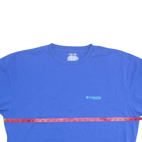 Columbia PFG Blue 2XLT Men's Short Sleeve Cotton Polo