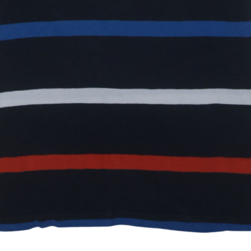 Tommy Hilfiger Men's Navy Striped Cotton Polo Shirt Size M