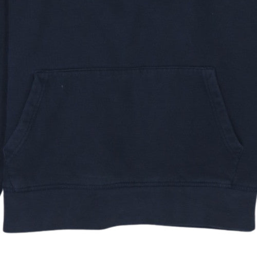 Tommy Hilfiger Men Navy Blue L Pullover Hoodie with Logo Print