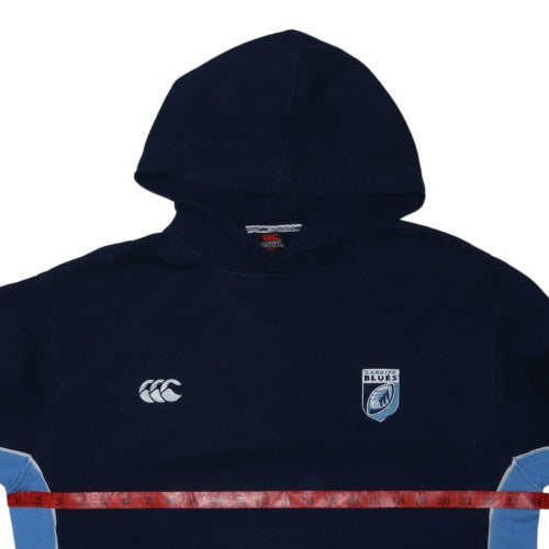 Canterbury Men's Blue Pullover Rugby Hoodie Size L Sportswear