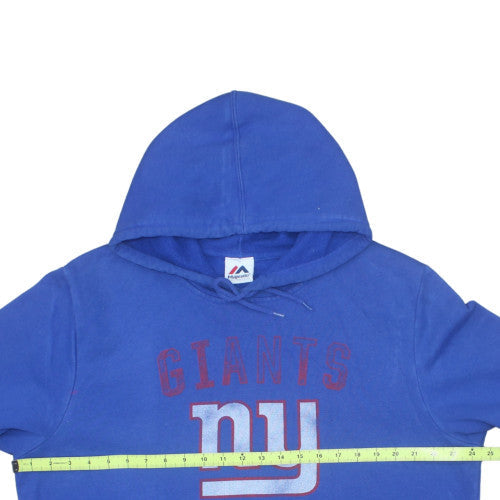 Majestic Mens Blue NY Giants Pullover Hoodie Size L Sports Fleece