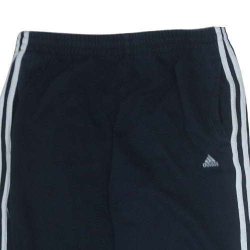 Adidas Men's Black Regular Fit Fleece Sweatpants L