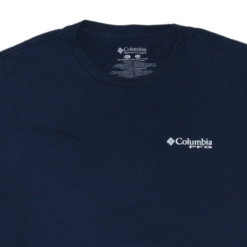 Columbia Mens Blue 2XL PFG Graphic Fishing T-Shirt