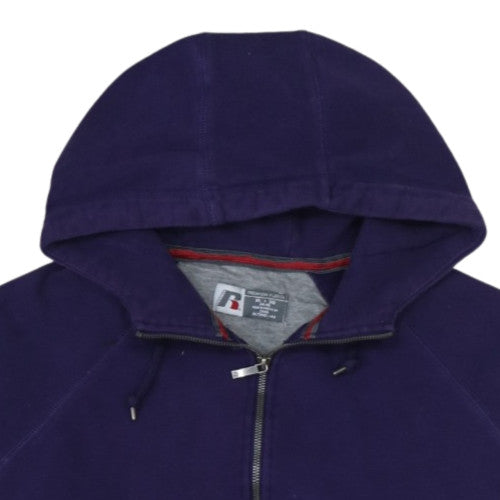 Russell Men’s Purple Full Zip Hoodie XL Fleece Cotton Blend
