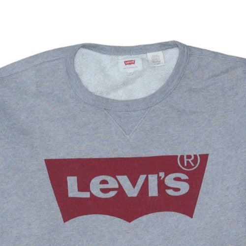 Levi's Men's Grey XL Crew Neck Pullover Graphic Sweatshirt