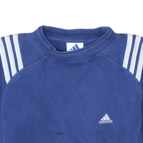 Adidas Womens Blue Crew Neck Pullover Sweatshirt Size 10
