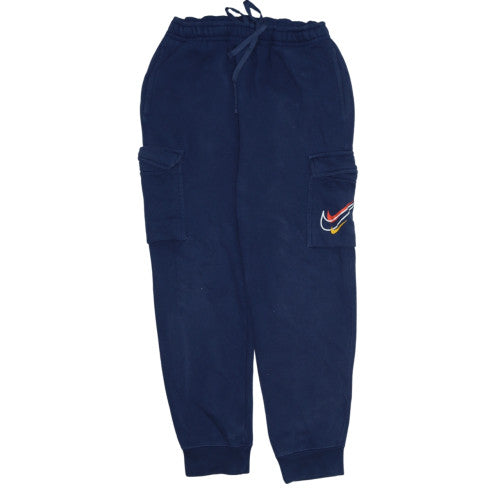 Nike Men’s Blue Cargo Jogger Sweatpants M Elastic Waist Cotton Blend
