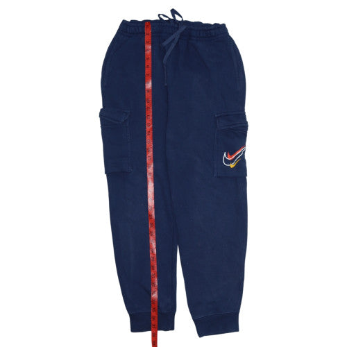 Nike Men’s Blue Cargo Jogger Sweatpants M Elastic Waist Cotton Blend