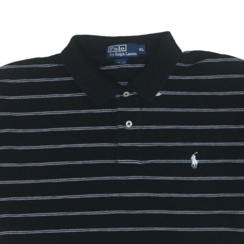 Polo Ralph Lauren Men's Black Striped Cotton Polo Shirt XL