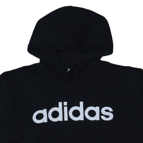 Adidas Womens Black 2XL Pullover Hoodie with Logo Print